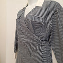 Second-Hand - Sportscraft Navy Stripe Wrap Shirt Dress Size 18 - SwapUp