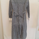 Second-Hand - Sportscraft Navy Stripe Wrap Shirt Dress Size 18 - SwapUp
