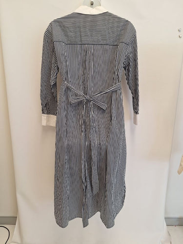 Second-Hand - Sportscraft Navy Stripe Wrap Shirt Dress Size 18 - SwapUp