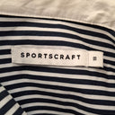 Second-Hand - Sportscraft Navy Stripe Wrap Shirt Dress Size 18 - SwapUp