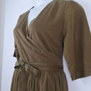 Second-Hand - Kowtow Olive Summer Wrap Dress Size M - SwapUp