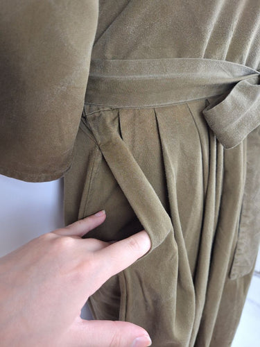 Second-Hand - Kowtow Olive Summer Wrap Dress Size M - SwapUp