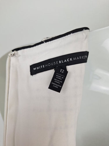 Second-Hand - White House Black Market Staple Tweed Tailored Office Midi Dress Size 12 - SwapUp