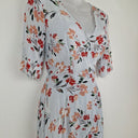 Second-Hand - Piper Pretty Soft Blue Floral Wrap Midi Dress Size 6 - SwapUp
