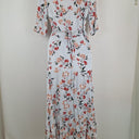 Second-Hand - Piper Pretty Soft Blue Floral Wrap Midi Dress Size 6 - SwapUp