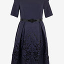 Second-Hand - Anthea Crawford Aubergine Jacquard Tailored Evening Midi Dress Size 10 - SwapUp