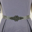 Second-Hand - Anthea Crawford Aubergine Jacquard Tailored Evening Midi Dress Size 10 - SwapUp