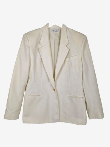 Second-Hand - Sportscraft Vintage Chalk Classic Single Breasted Blazer Size 12 - SwapUp