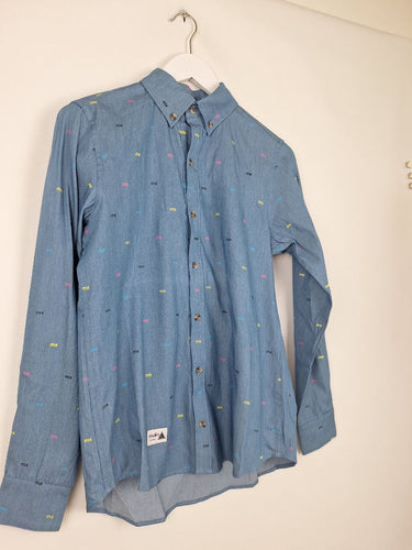 Second-Hand - meks Chambray Unisex branded Shirt Size 10 - SwapUp