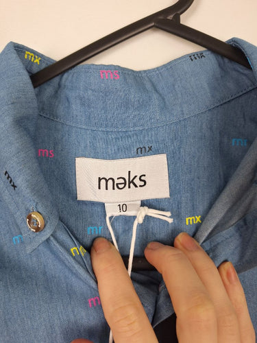 Second-Hand - meks Chambray Unisex branded Shirt Size 10 - SwapUp