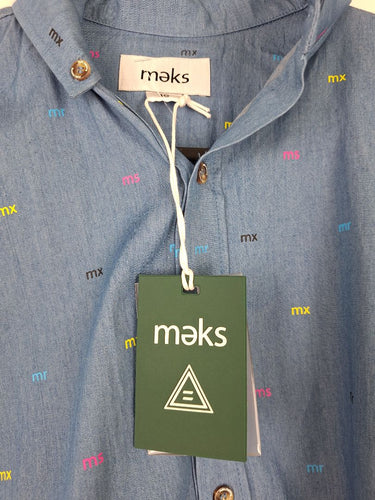 Second-Hand - meks Chambray Unisex branded Shirt Size 10 - SwapUp