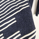 Second-Hand - Blue Illusion Navy Asymmetric Patterned Knit Top Size L - SwapUp