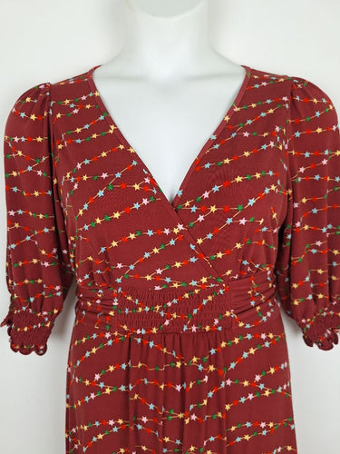 Second-Hand - Leona Edmiston Maroon Star Light Sophisticated Dress Size 12 - SwapUp