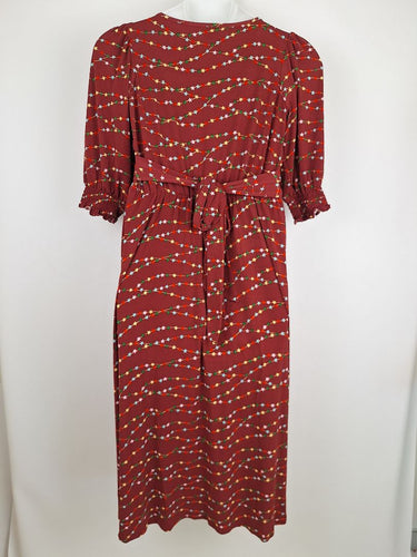 Second-Hand - Leona Edmiston Maroon Star Light Sophisticated Dress Size 12 - SwapUp