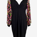 Second-Hand - Leona Edmiston Floral Puff Sleeved Bodycon Mini Dress Size 12 - SwapUp