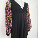 Second-Hand - Leona Edmiston Floral Puff Sleeved Bodycon Mini Dress Size 12 - SwapUp