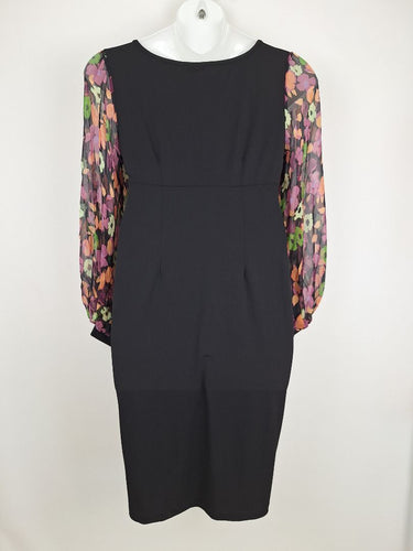 Second-Hand - Leona Edmiston Floral Puff Sleeved Bodycon Mini Dress Size 12 - SwapUp