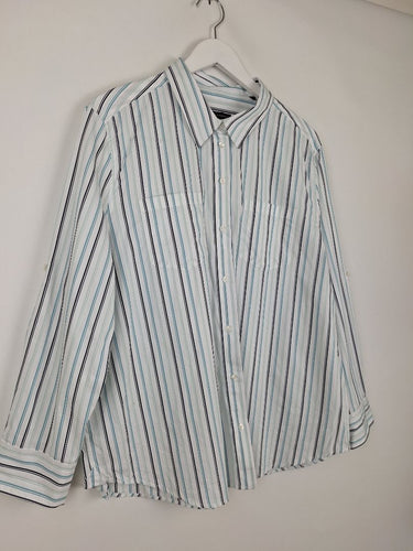 Second-Hand - David Lawrence Essential Shades of Blue Striped Shirt Size 12 - SwapUp