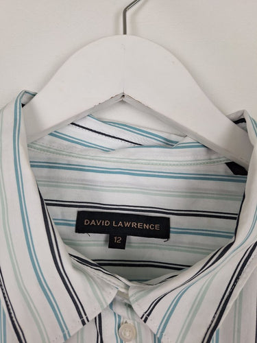 Second-Hand - David Lawrence Essential Shades of Blue Striped Shirt Size 12 - SwapUp
