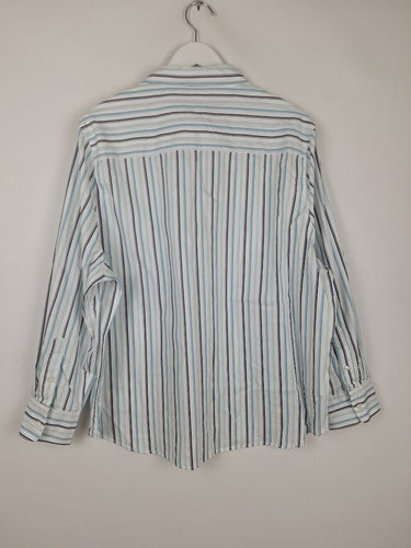 Second-Hand - David Lawrence Essential Shades of Blue Striped Shirt Size 12 - SwapUp