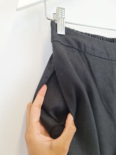 Second-Hand - Amelius Noir Elegant Straight Leg Linen Pants Size 10 - SwapUp