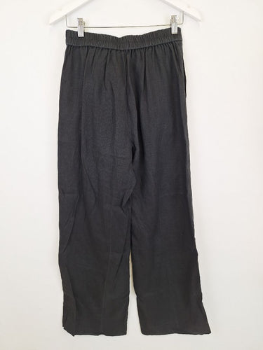 Second-Hand - Amelius Noir Elegant Straight Leg Linen Pants Size 10 - SwapUp