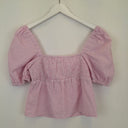 Second-Hand - Ownley Pretty In Pink Gingham Olive Top Size S - SwapUp
