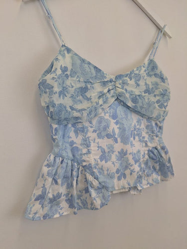 Second-Hand - For Love & Lemons Oliver Floral Tie Back Corset Top Size M - SwapUp