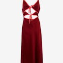 Second-Hand - Misha Ramira Burgundy Cut Out Maxi Dress Size M - SwapUp