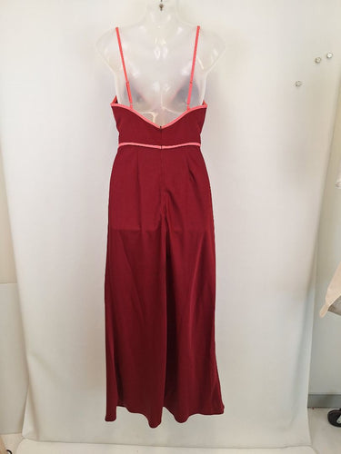 Second-Hand - Misha Ramira Burgundy Cut Out Maxi Dress Size M - SwapUp