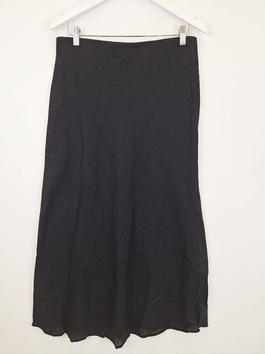Second-Hand - Assorted Brands Classic Bias Cut Linen Midi Skirt Size 14 - SwapUp