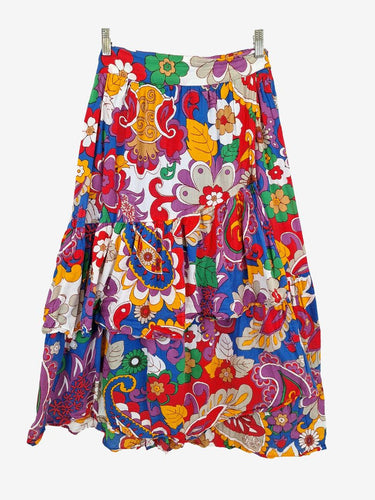 Boom Shankar Playful Wrap Floral Midi Skirt Size 18