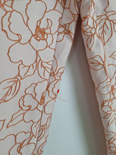 Second-Hand - Keepsake Baby Pink Entrance Jacquard Floral Pants Size XS - SwapUp