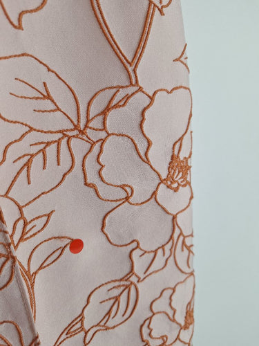 Second-Hand - Keepsake Baby Pink Entrance Jacquard Floral Pants Size XS - SwapUp