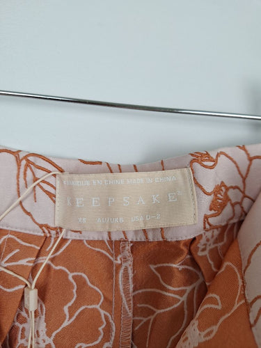Second-Hand - Keepsake Baby Pink Entrance Jacquard Floral Pants Size XS - SwapUp
