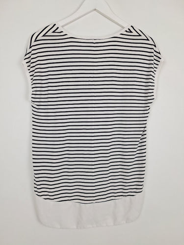 Second-Hand - Witchery Essential Striped V Neck Top Size XS - SwapUp