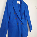 Second-Hand - Witchery Royal Blue Linen Blazer Size 10 - SwapUp
