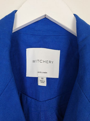 Second-Hand - Witchery Royal Blue Linen Blazer Size 10 - SwapUp