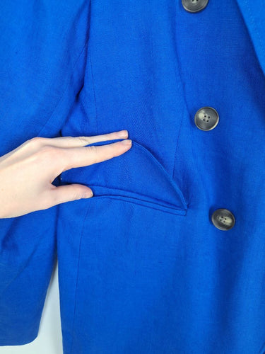 Second-Hand - Witchery Royal Blue Linen Blazer Size 10 - SwapUp