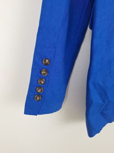 Second-Hand - Witchery Royal Blue Linen Blazer Size 10 - SwapUp