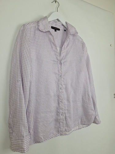 Second-Hand - David Lawrence Lavender Gingham Shirt Size 12 - SwapUp