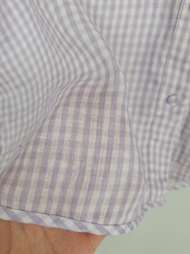 Second-Hand - David Lawrence Lavender Gingham Shirt Size 12 - SwapUp