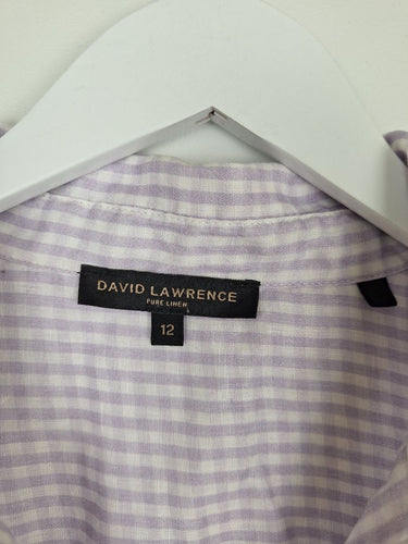 Second-Hand - David Lawrence Lavender Gingham Shirt Size 12 - SwapUp