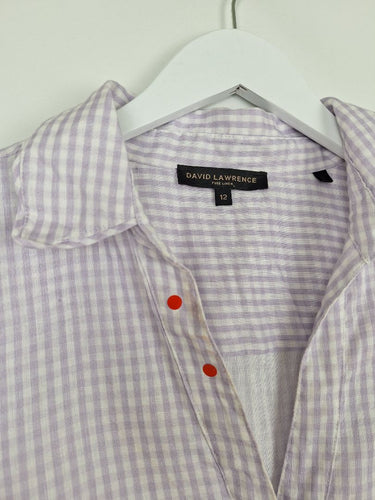 Second-Hand - David Lawrence Lavender Gingham Shirt Size 12 - SwapUp