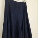Second-Hand - Commonry Deep Indigo Denim Contrast Stitch Skirt Size 10 - SwapUp