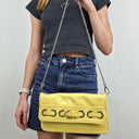 Second-Hand - Nine West Canary Yellow Eyelet Bag - SwapUp