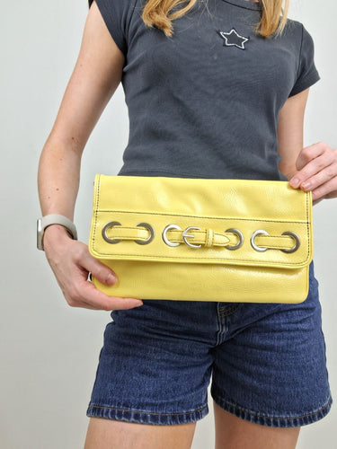Second-Hand - Nine West Canary Yellow Eyelet Bag - SwapUp