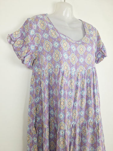 Second-Hand - Adrift Scooped Mauve Shift Midi Dress Size S - SwapUp