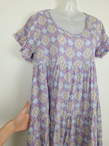 Second-Hand - Adrift Scooped Mauve Shift Midi Dress Size S - SwapUp