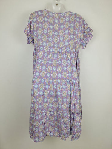 Second-Hand - Adrift Scooped Mauve Shift Midi Dress Size S - SwapUp